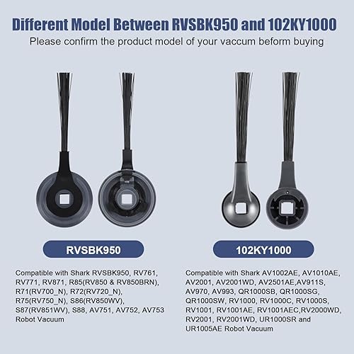 Miniatura 7 de Pieza de repuesto de cepillos laterales compatible con Shark ION Robot IQ R101AE(RV1001AE), IQ R101 (RV1001), RV1000 AV911S AV2501AE RV2502AE