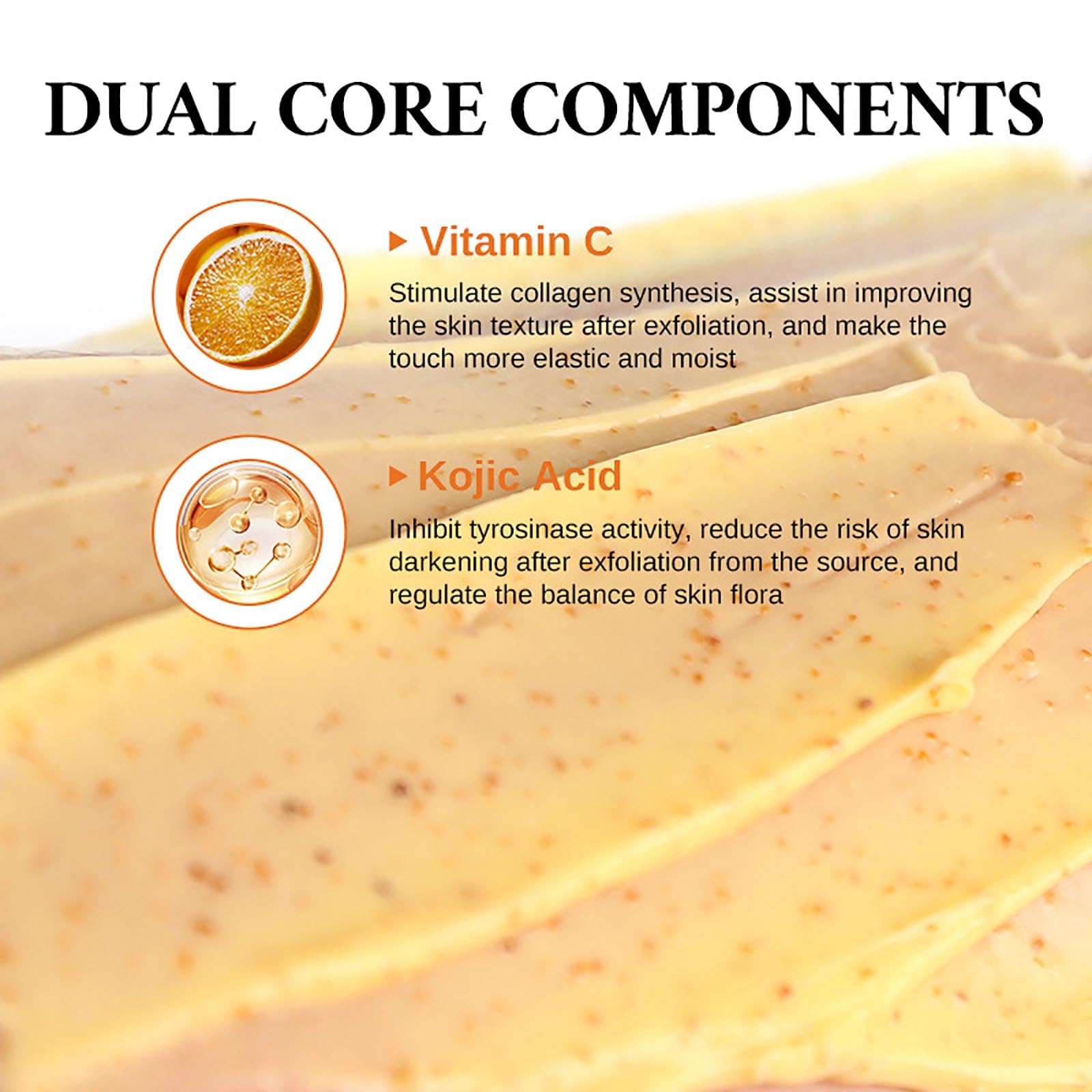 Exfoliante corporal orgánico de cúrcuma y vitamina C, limpieza profunda para eliminar piel muerta (100 g)