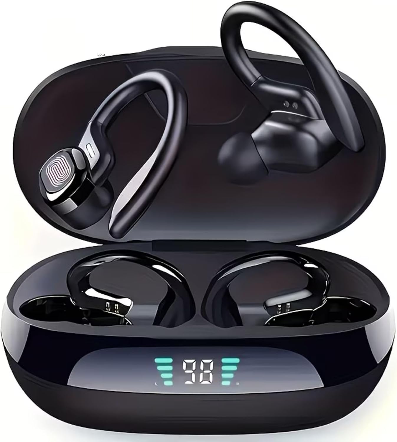 Audance Wireless Bluetooth Earbuds with Ear Hooks, 50H Playtime, LED Display, 4-Dual Mic Clear Calls Bass - Wrap Around Ear Bud, Sport Headphones for Running, Gym, Android & iOS Phones