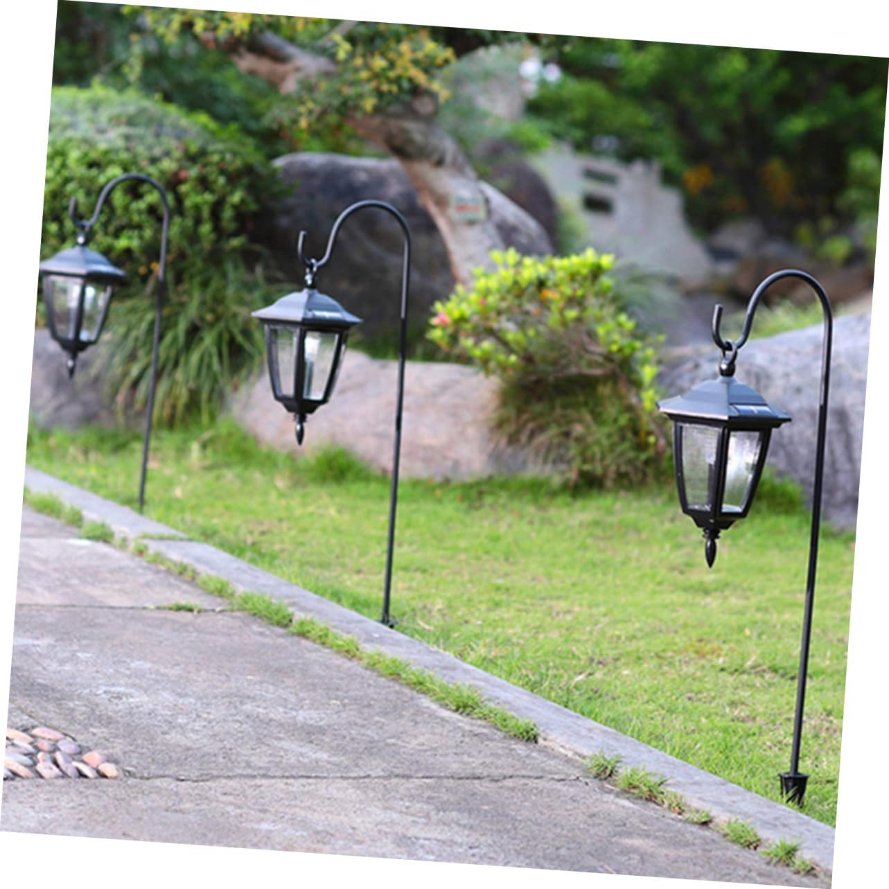 6pcs Iron Garden Stake Hooks for Outdoor Solar Lights Lanterns Wind Chimes Bird Feeders Planters
