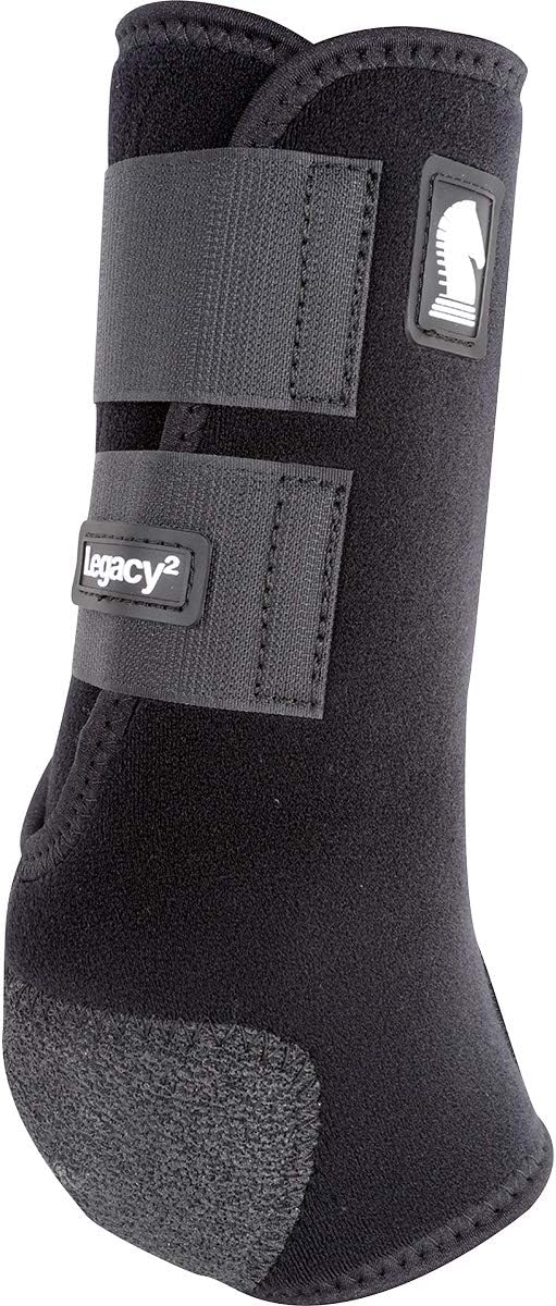 Classic Equine Legacy2 Support Boots, Hind (Black, X-Large)