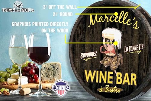 Vista 88 de THOUSAND OAKS BARREL CO. Personaliza el letrero de un cuarto de barril con cócteles de gato negro, barril de vino hecho de madera de roble de alta