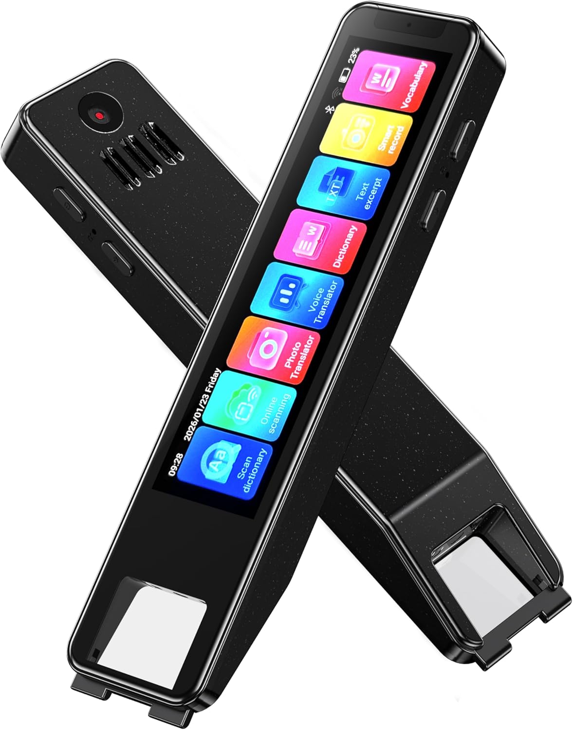 Scan Pen Translator for 142 Languages, Instant 2-Way Voice & Text Translation, OCR Scanning Dictionary Pen for Language Learners, Portable Speech-to-Text Device with Large Touch Screen