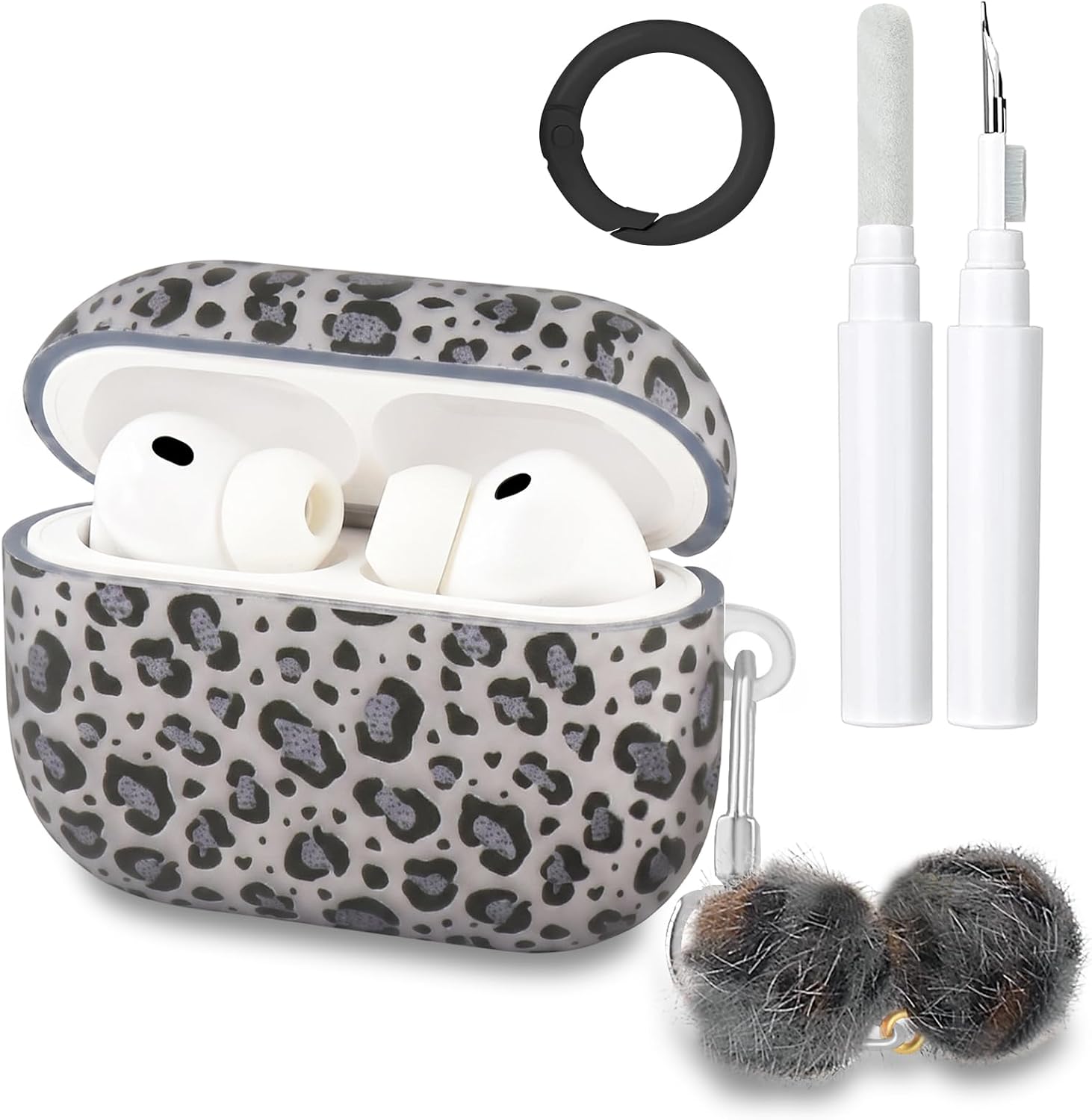 Cute Cool Leopard Print Case for AirPods Pro 3 with Cleaner Kit
