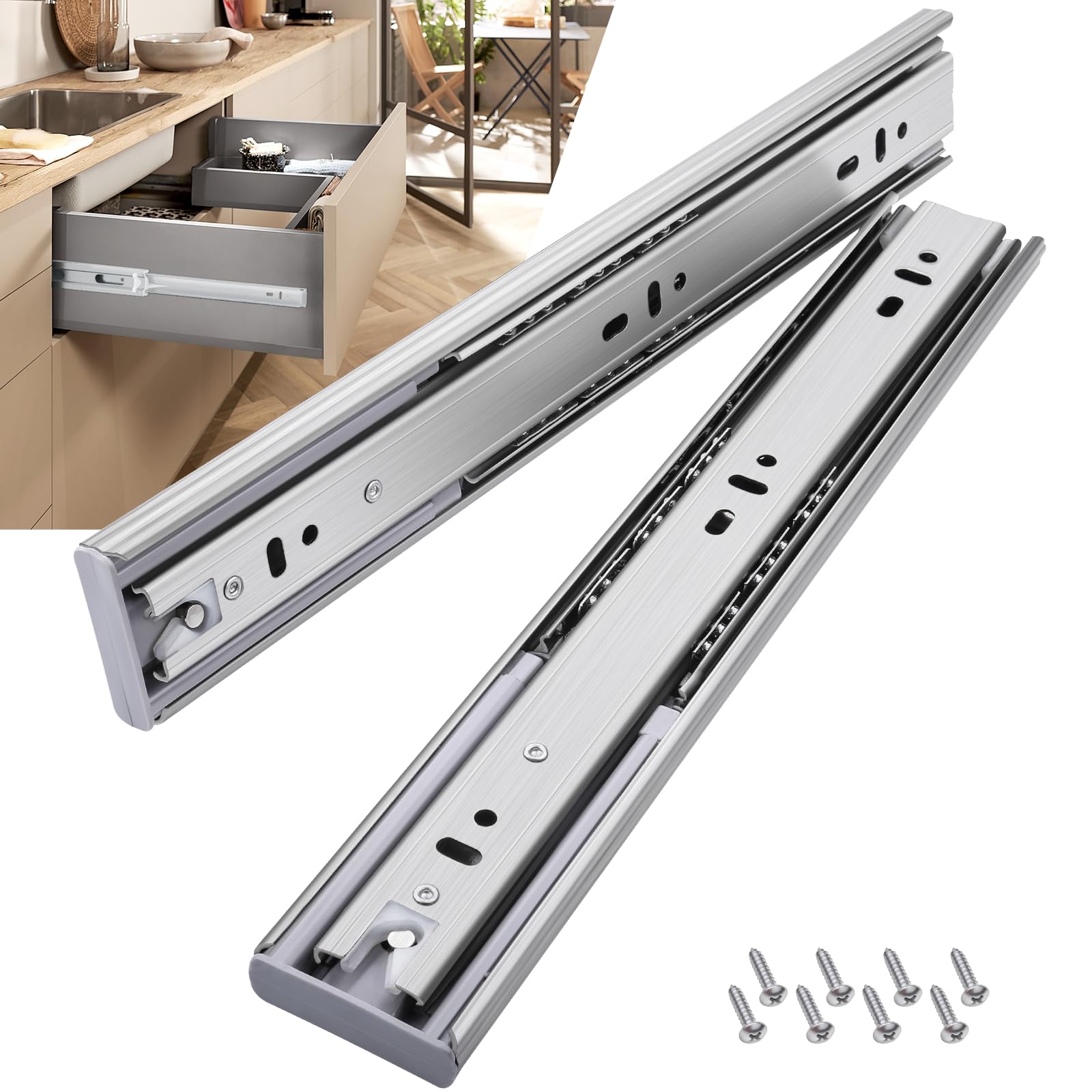 Full Extension Drawer Slides - VAGUDE Cabinet Rails -9 Full Extension Drawer Slides - VAGUDE Cabinet Rails -9