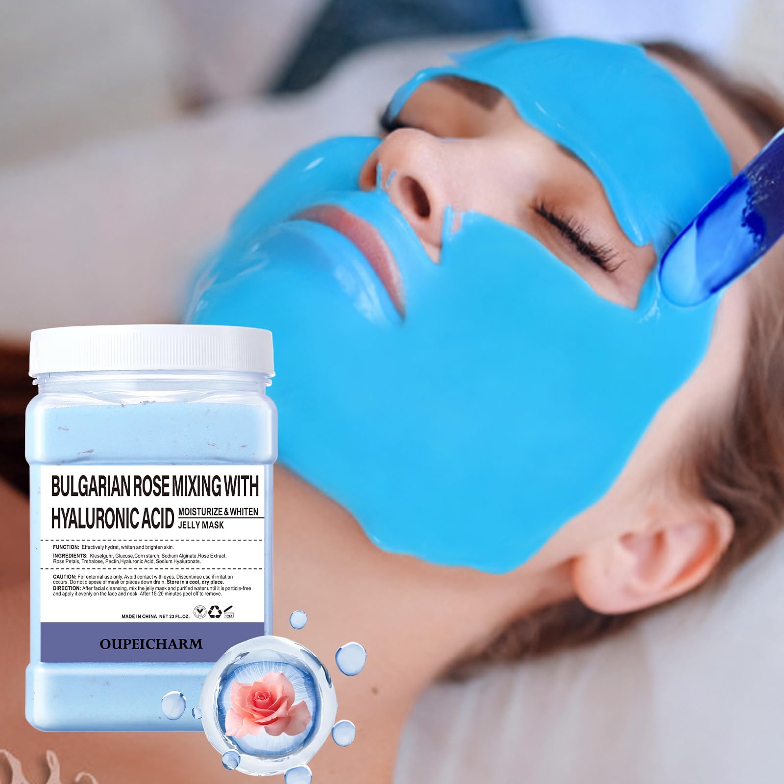 Hydro Jelly - Maschera viso idratante in gel rimovibile per la cura della pelle, professionale in gelatina per tutti i tipi di pelle, 700 ml (rosa)
