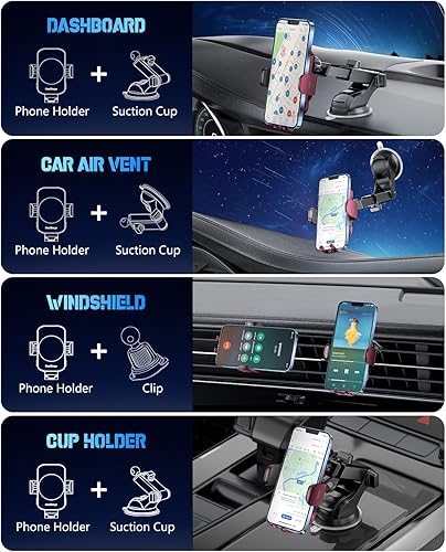 Miniatura 10 de Wireless Car Charger, Fast Charging Phone Holder BothLin 3 in 1 Phone Mount Auto Clamping Car Accessories Compatible with iPhone 15 14 13 12 11 Xs