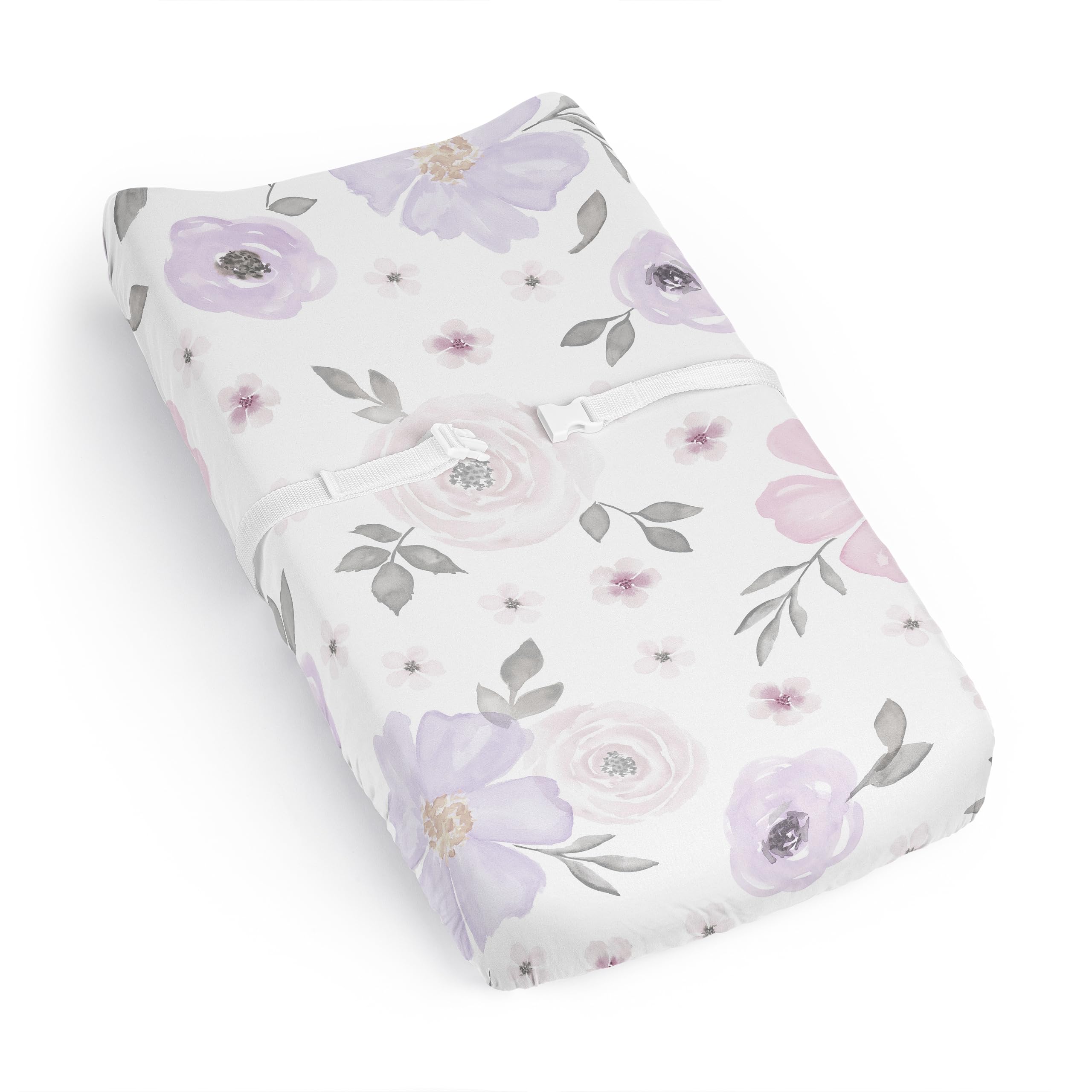 Sweet Jojo Designs Lavender Purple Boho Floral Girl Baby Changing Pad Cover Sheet Infant Newborn Diaper Change Mat Cover Pink Grey Bohemian Farmhouse