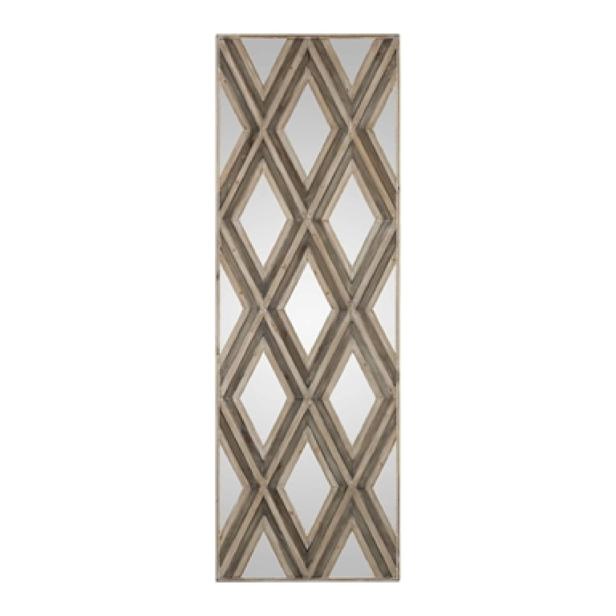 Diva At Home 72” Geometric Argyle Pattern Wall Mirror