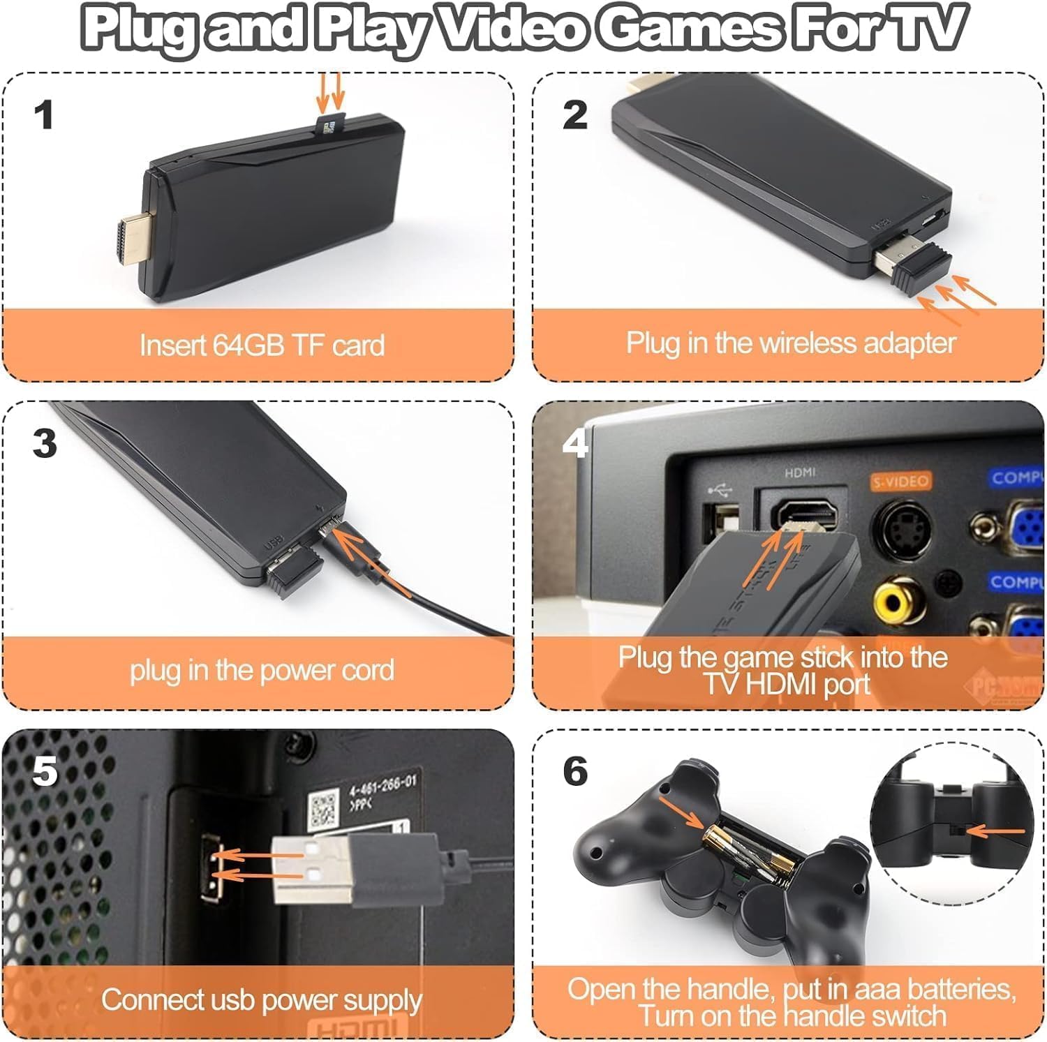 New 2026 Upgraded 4k TV Video Game Gaming System, Plug & Play Video TV Games HD with Wireless 2 Controllers for Men/Women/Girls/Boys/Adult/Kids (Black) 2