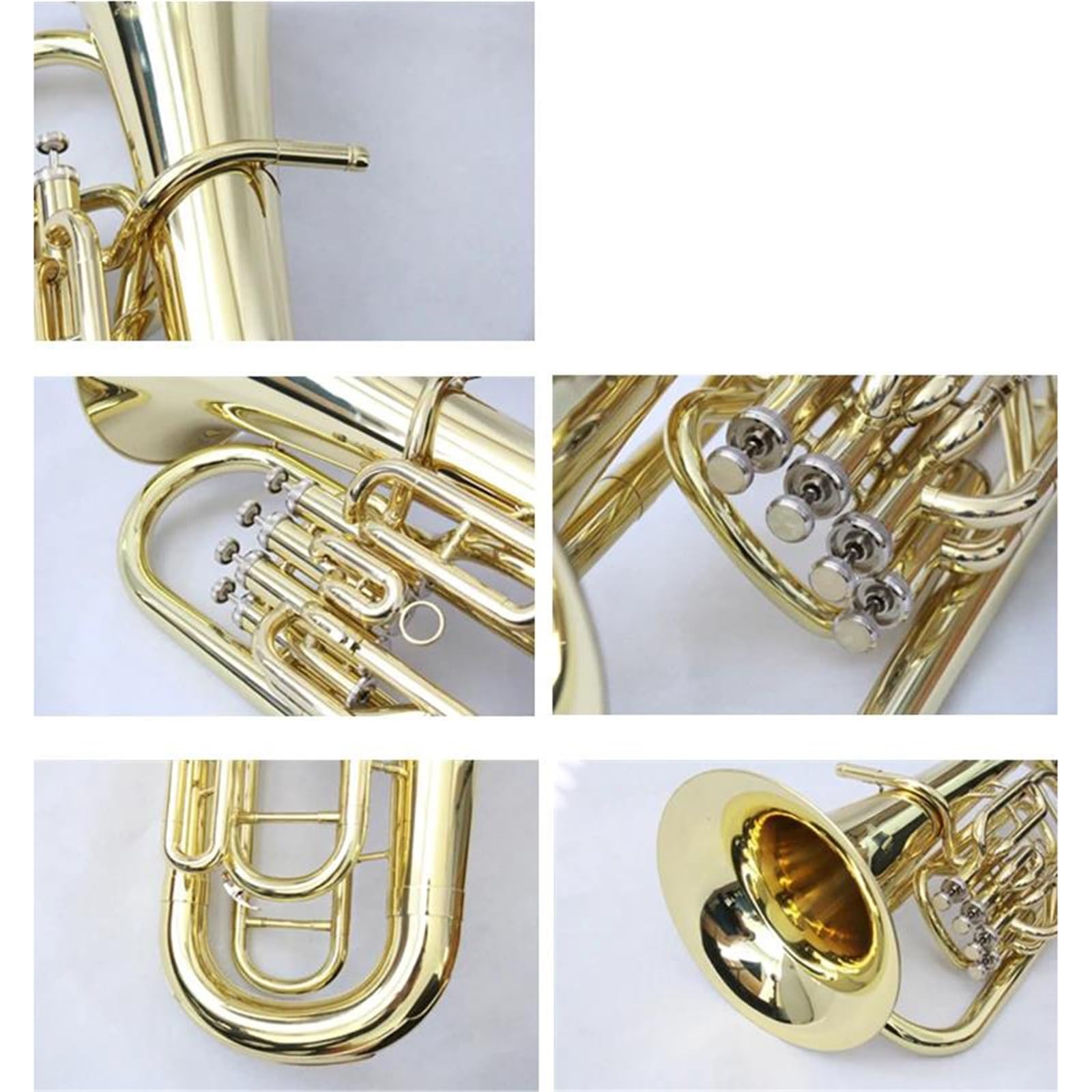 Eufonium Mosiądzu Euphonium Gold Lakierowane 4 Zawory Mosiężne Instrumenty Muzyczne Aldult Profesjonalne Wykonanie