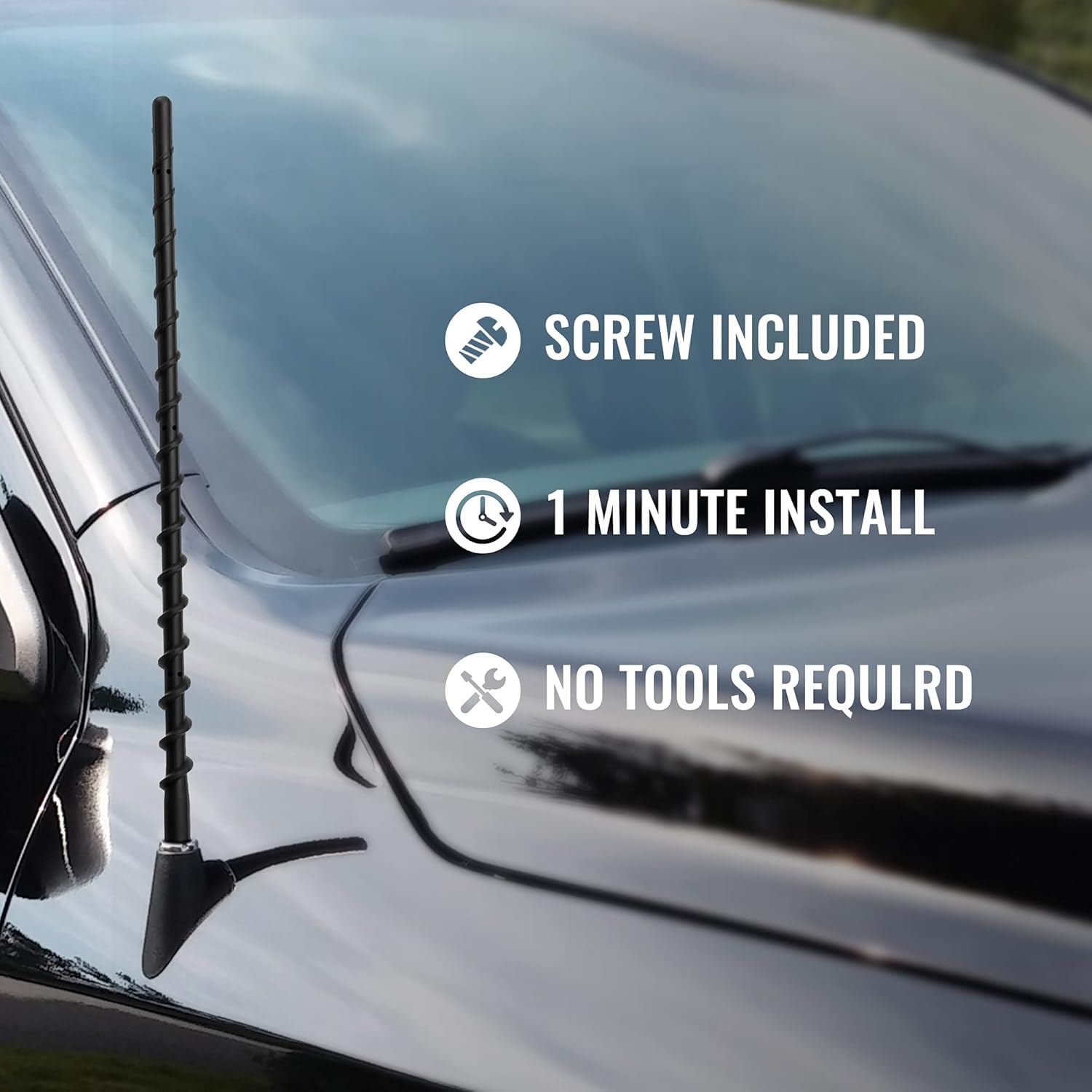 KSaAuto 13 Inch Antenna for Dodge Ram 1500 2500 3500 2010-2025 2026, Dodge Ram 1500 Accessories, Truck Dodge Ram Classic Warlock Antenna Replacement, Spiral Rubber Car Antenna Upgrade Radio Reception
