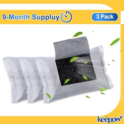 Miniatura 3 de KEEPOW Absorbedor de olores de carbón activado, desodorante de bote de basura, desodorante de cubo de pañales, repuesto de filtro de olor para
