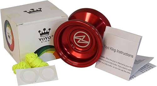 Miniatura 5 de Yoyo King Proteus Professional Responsive Trick Yoyo de aluminio con eje de rodamiento de bolas para niños con cuerda extra (rojo)