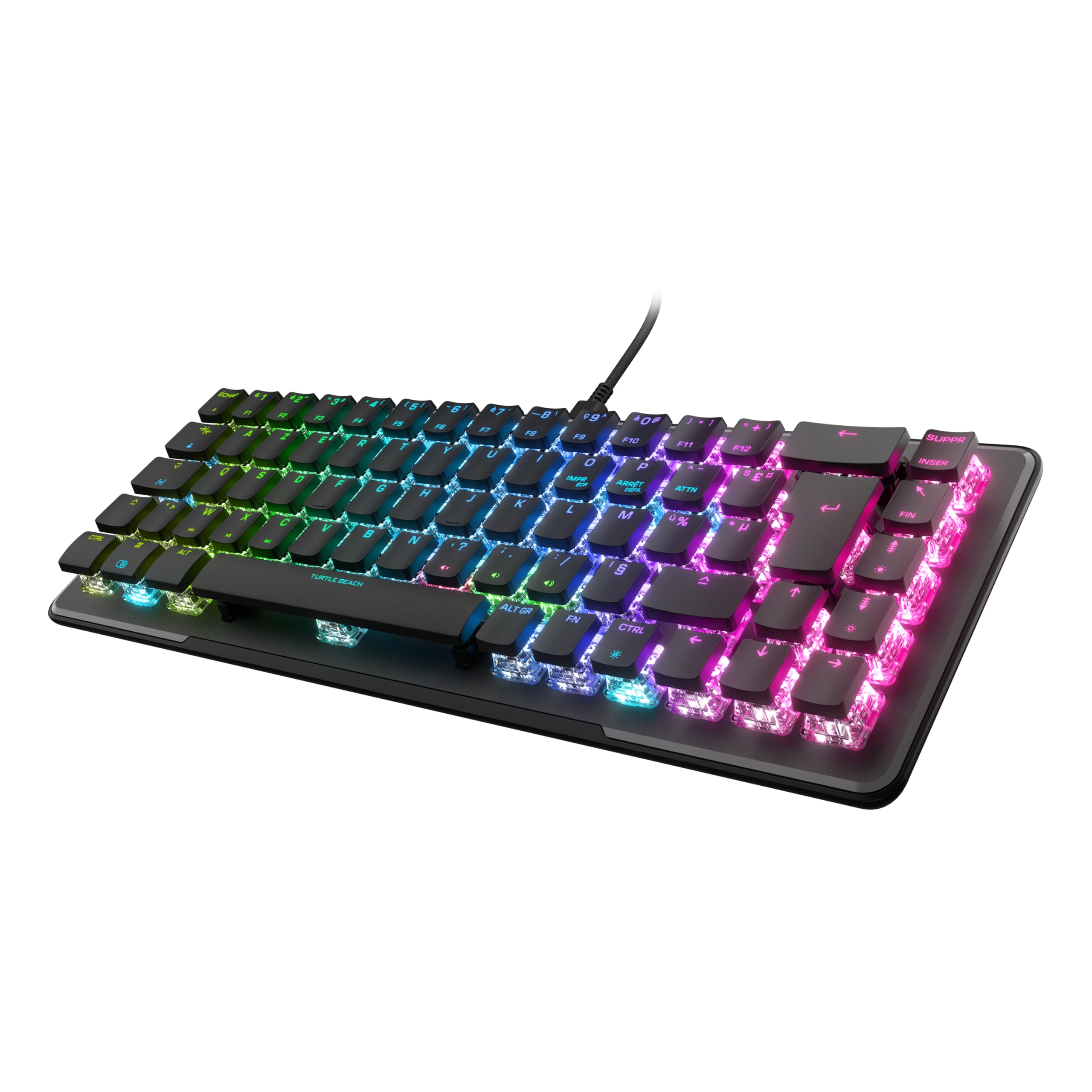 Turtle Beach Vulcan II Mini Optyczna klawiatura gamingowa 65% z konfigurowalnym oświetleniem RGB, technologia powielania przycisków, aluminiowa płyta, czarna
