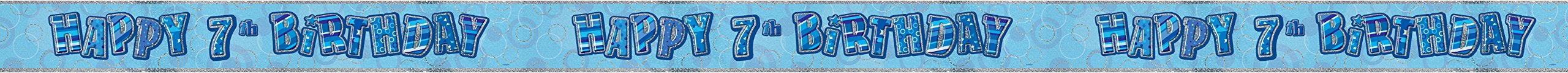 Unique Party 90240 - 12ft Foil Glitz Blue 7th Birthday Banner