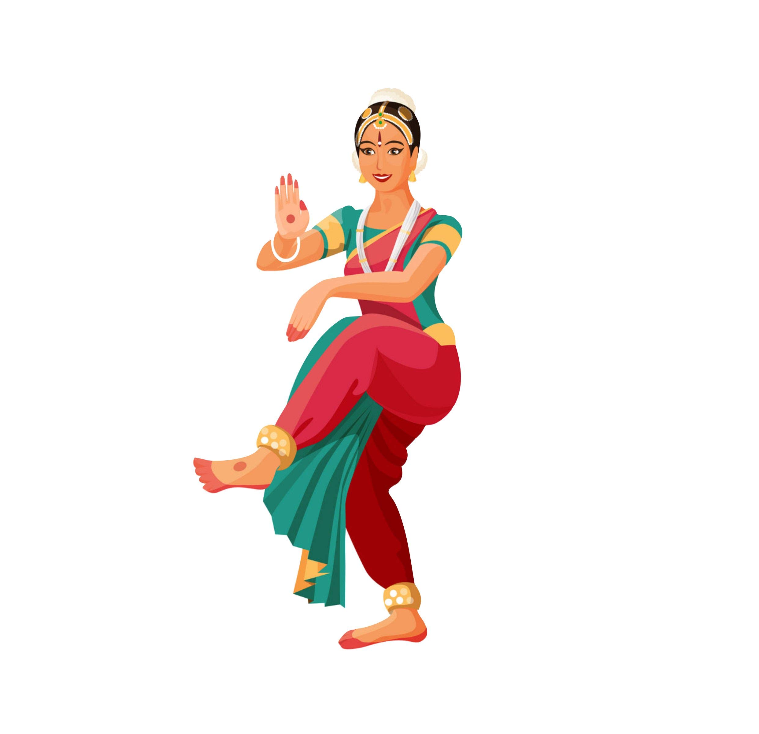 DECOR KAFE Vinyl Traditional Dancing Indian Girl Wall Sticker, 73 x 27 cm, Multicolour (B07STLW73M) Amazon Price History, Amazon Price Tracker