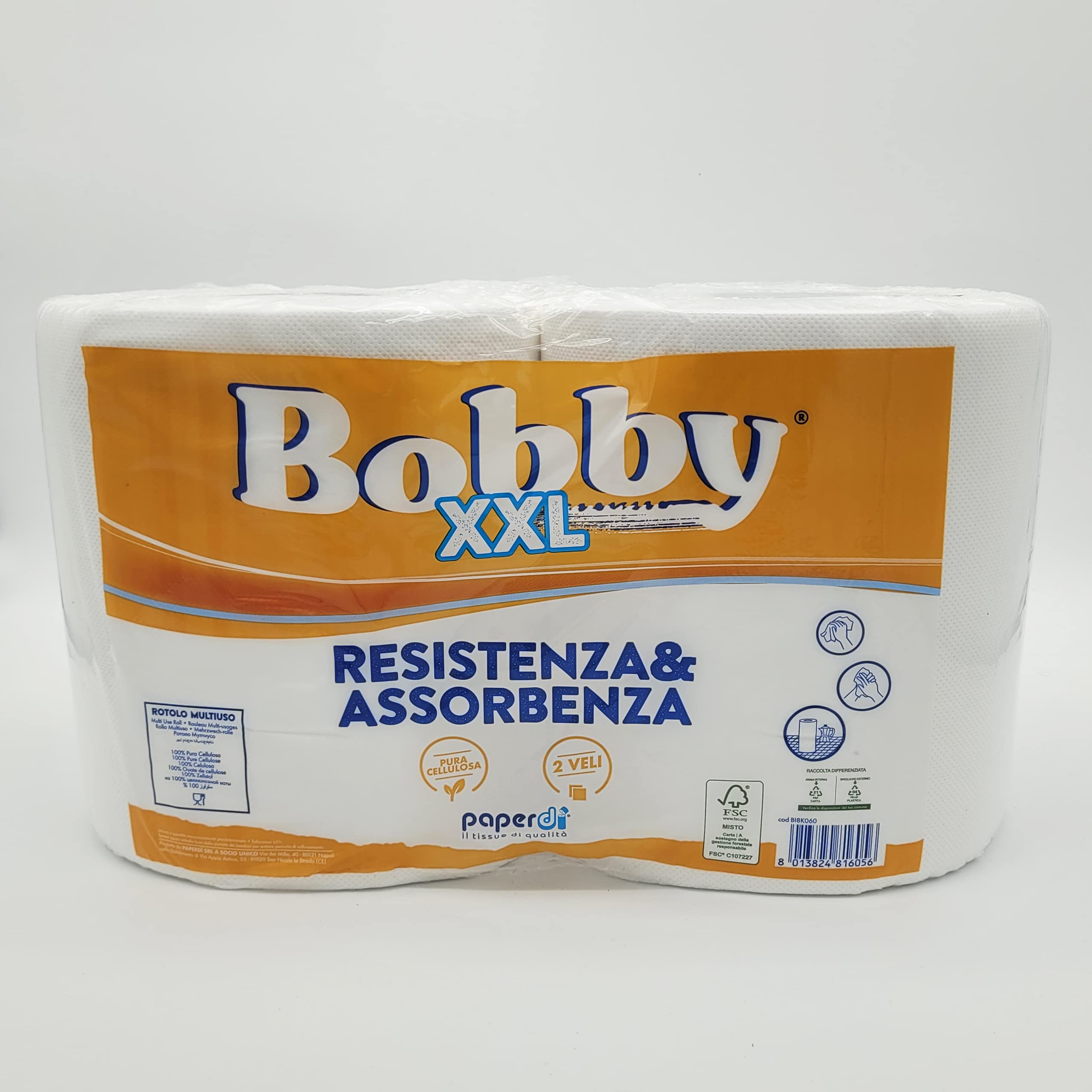 Paperdi rotoloni asciugatutto XXL, 2 veli, confezione da 6 bobine carta industriale, super assorbente e resistente
