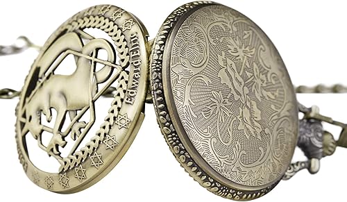 Miniatura 3 de Reloj de bolsillo Fullmetal Alchemist Edward Elric Anime con cadena de llavero y caja de collar, bronce, 1. Bronce, Retro