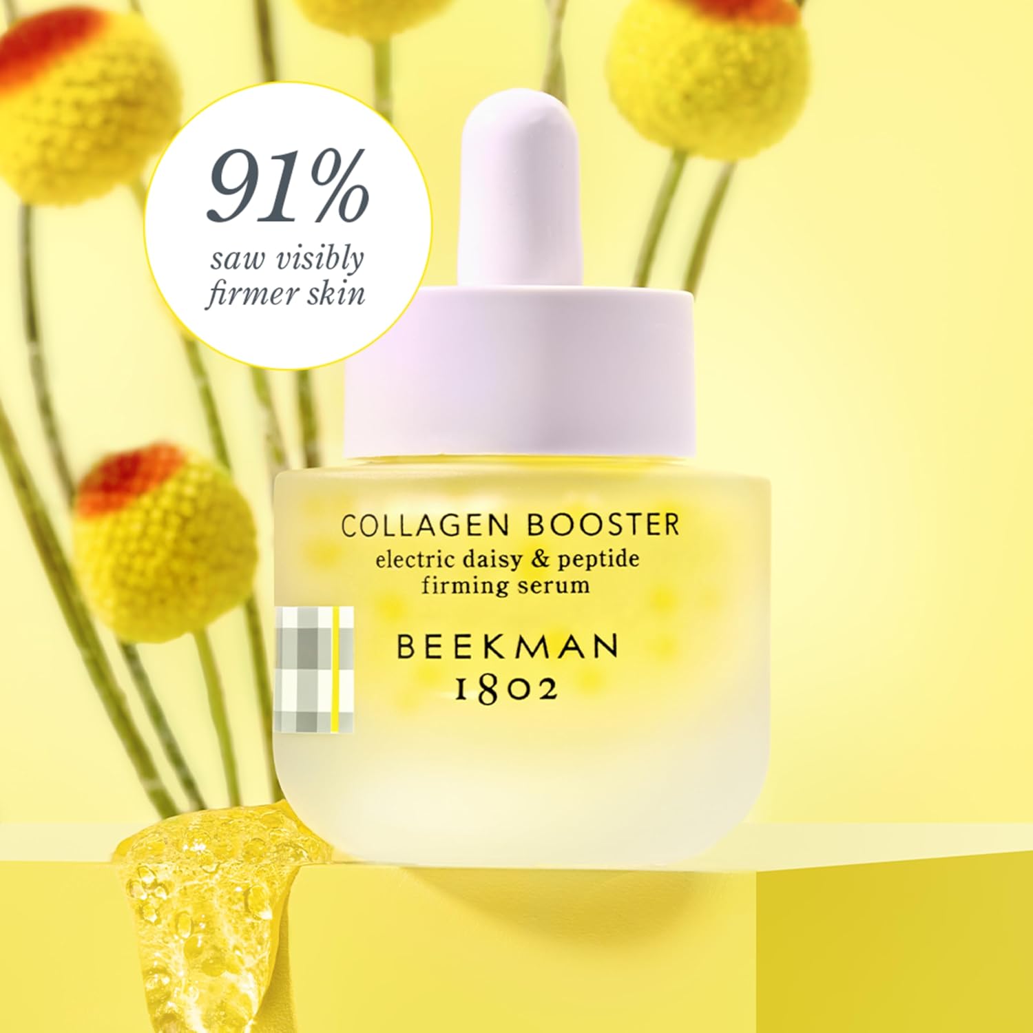 Beekman 1802 Collagen Booster Firming Face Serum – Peptide & Electric Daisy Serum with CoQ10 – Helps Improve Firmness, Elasticity & Fine Lines – Fragrance Free – Sensitive Skin Safe – 0.5 fl oz - Image 2