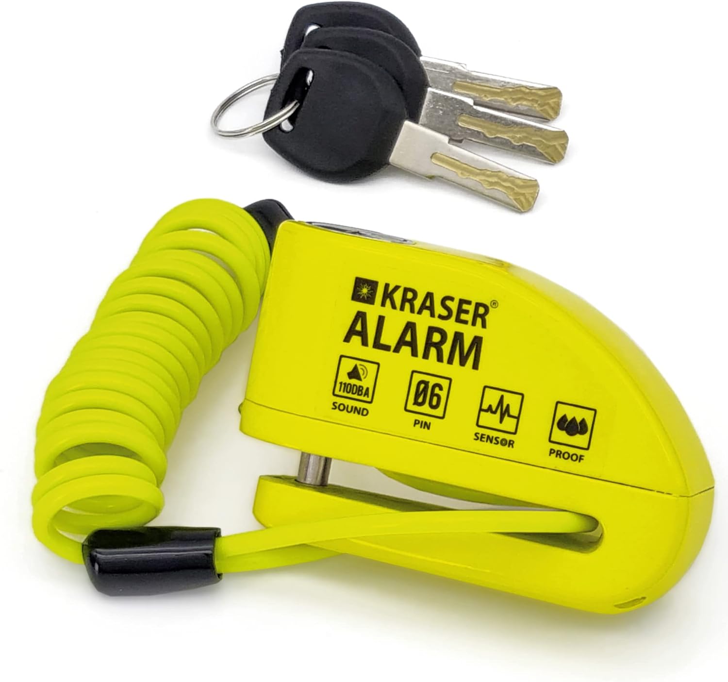 KRASER 6Y Bloc Disque Moto Alarme Scooter Bloque Disc Antivol Vélo