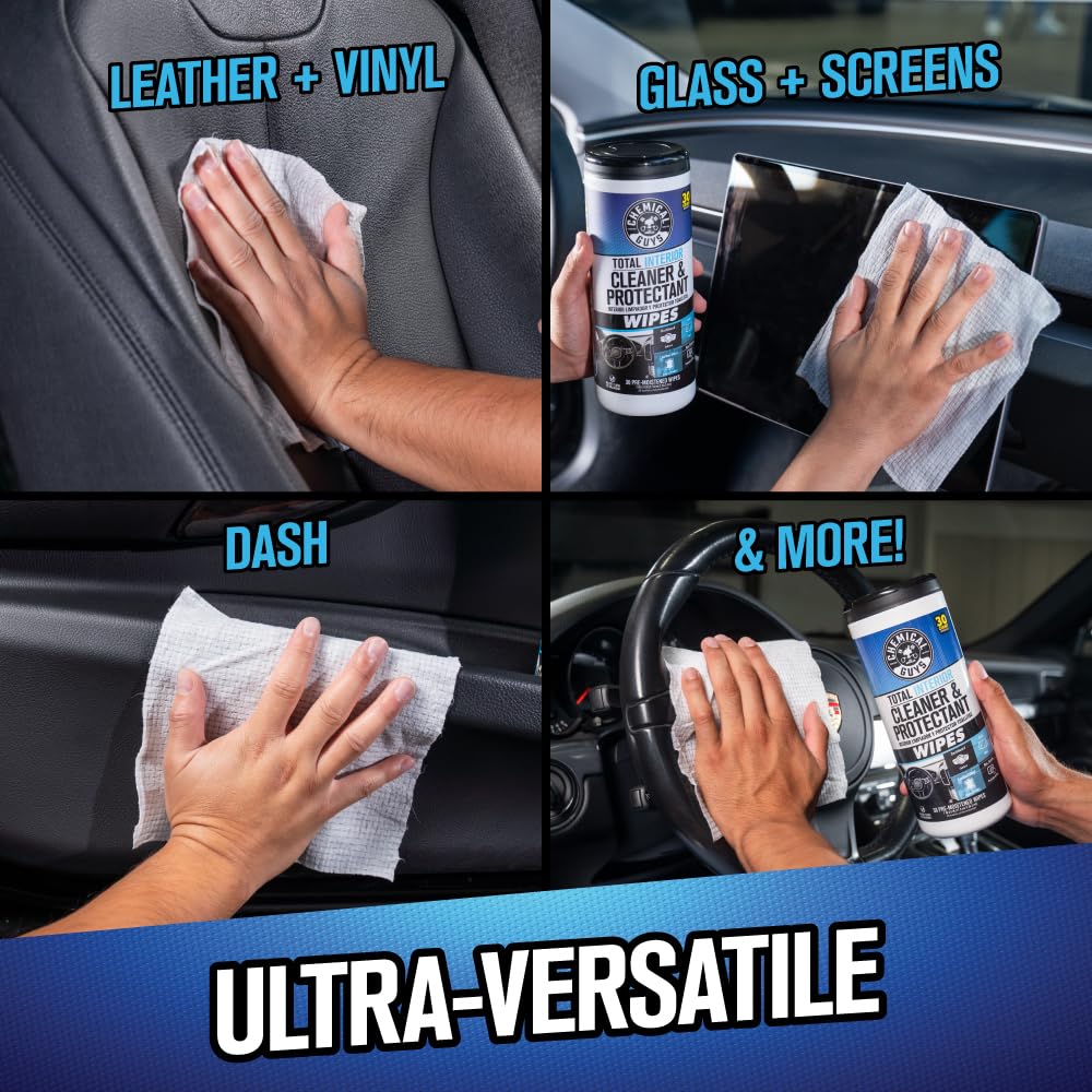 Chemical Guys Canister Wipes - VRP Total Car Interior Cleaner Protectant Great for Cars Trucks SUVs RVs More — view 7