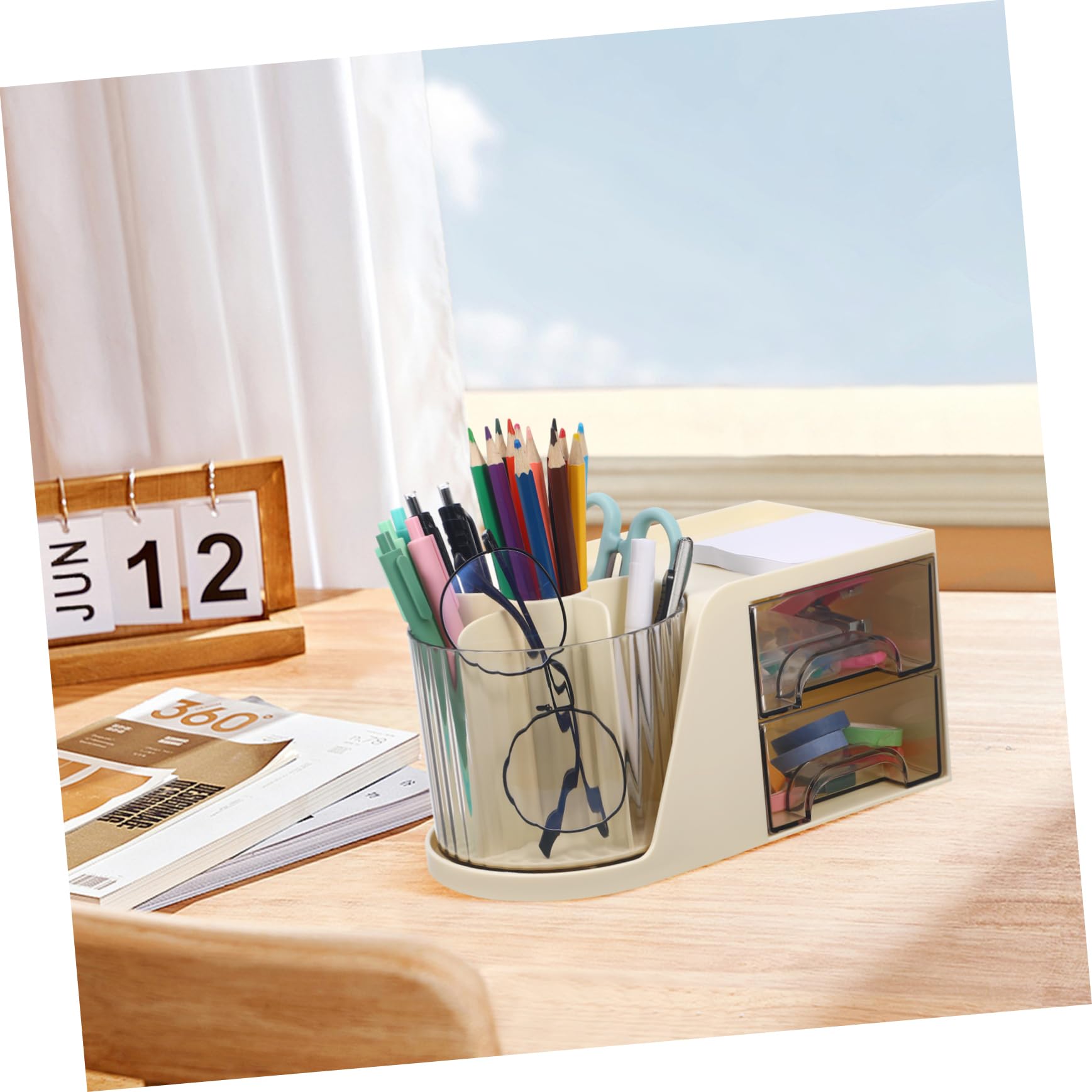Hemobllo Portapenne Scrivania Organizer Contenitore per Penne Diviso in Scomparti Lisci per Cancelleria e Articoli per Ufficio Design Elegante e Moderno Risparmio Spazio per Scrivania