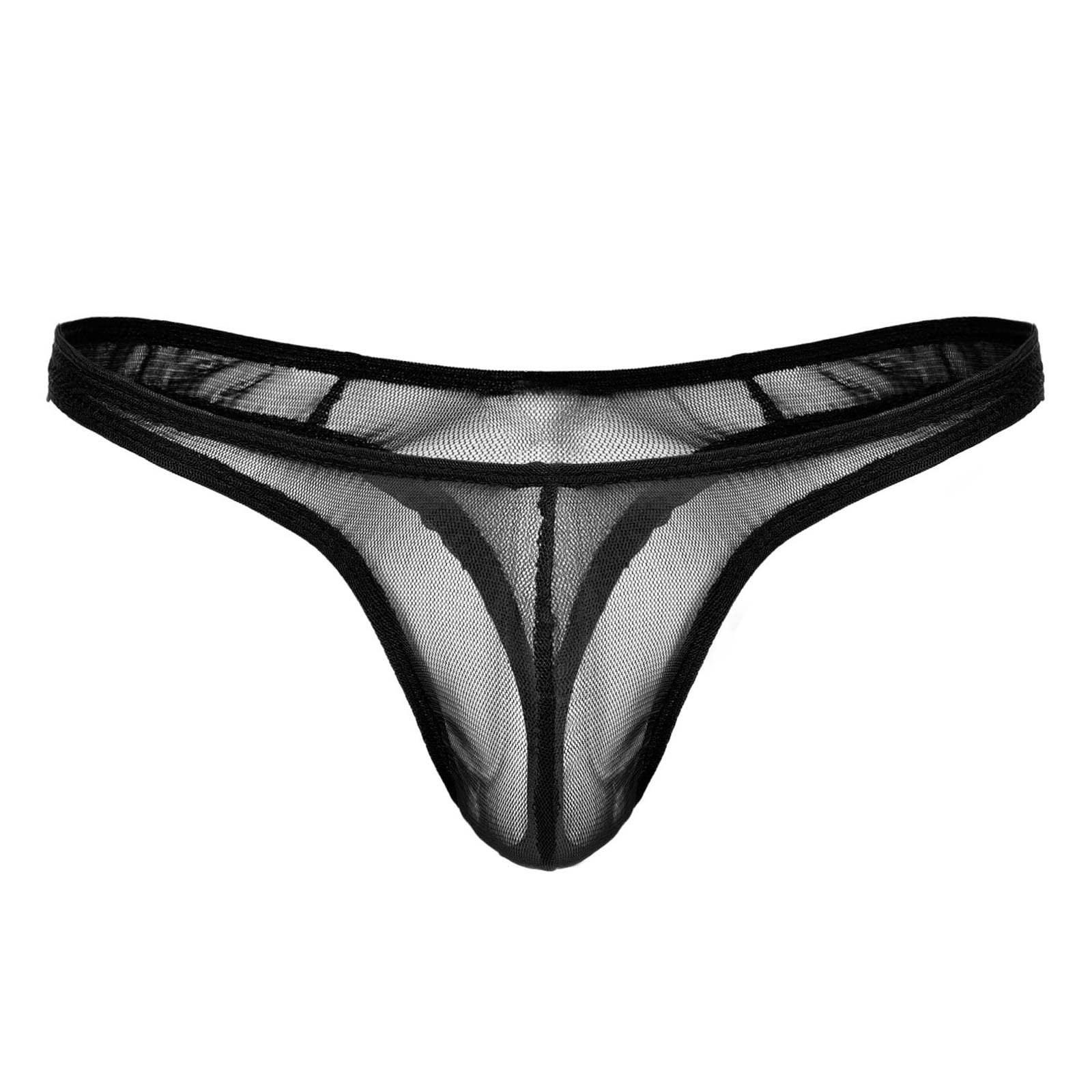 MUQUAMMens Half Coverage Power Net Thong Underwear