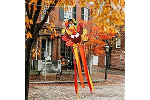 NOVWANG Thanksgiving Windsock, 40-Inch Turkey Windsock Thanksgiving Holiday Outdoor Garden Socks