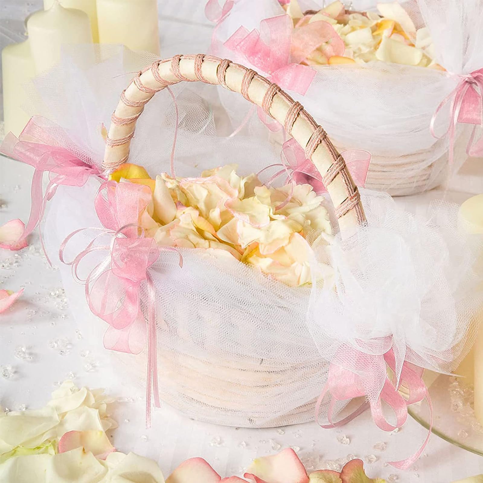 Organza lint, Wired Edge, 23mmx20mtr, Beauty Pink - Westland Verpakkingen