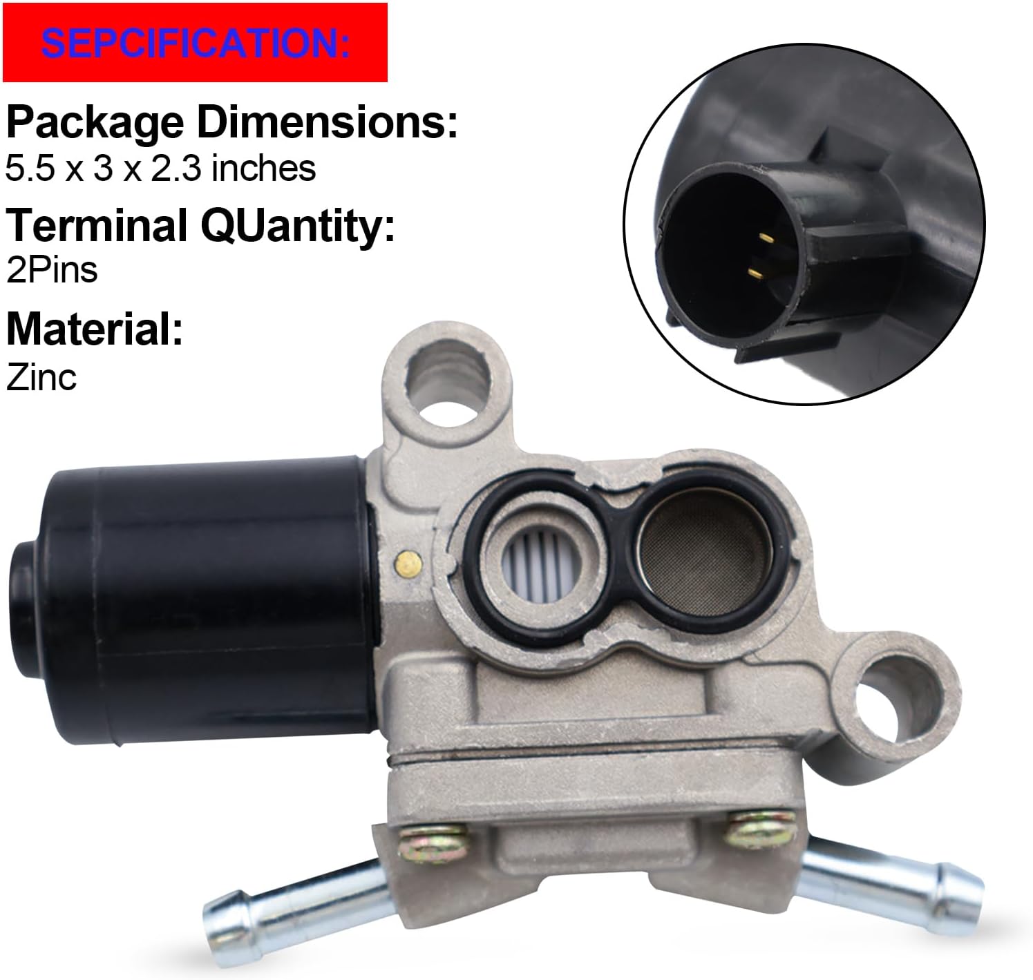 SMMS Idle Air Control Valve for Honda Accord 1990-1993, Prelude 1992-1996 L4 2.2L, Fuel Injection Idle Air Control Valve with Gasket Replaces OE 36450-PT3-A01