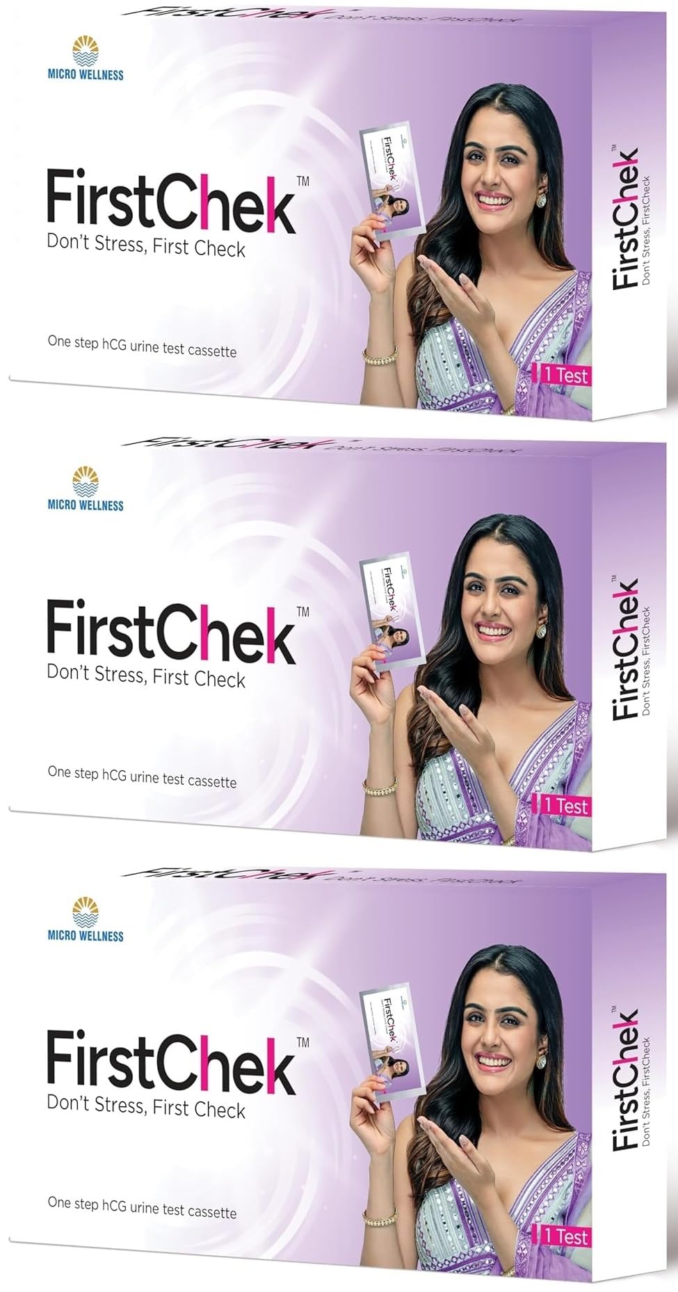 FirstChek -Pregnancy Test Kit | Single Use |Don't Stress...FirstChek | 99% Accuracy | Quick Results in 3–5 Minutes | Easy to Use | Early Detection | Trustworthy Results | Pack of 3