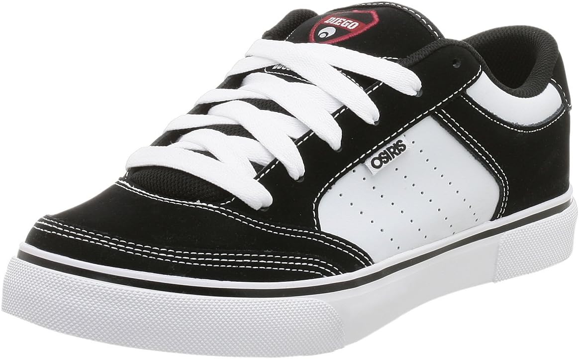Osiris Men's Cleaver Sneaker,Black/White/Red,9 M