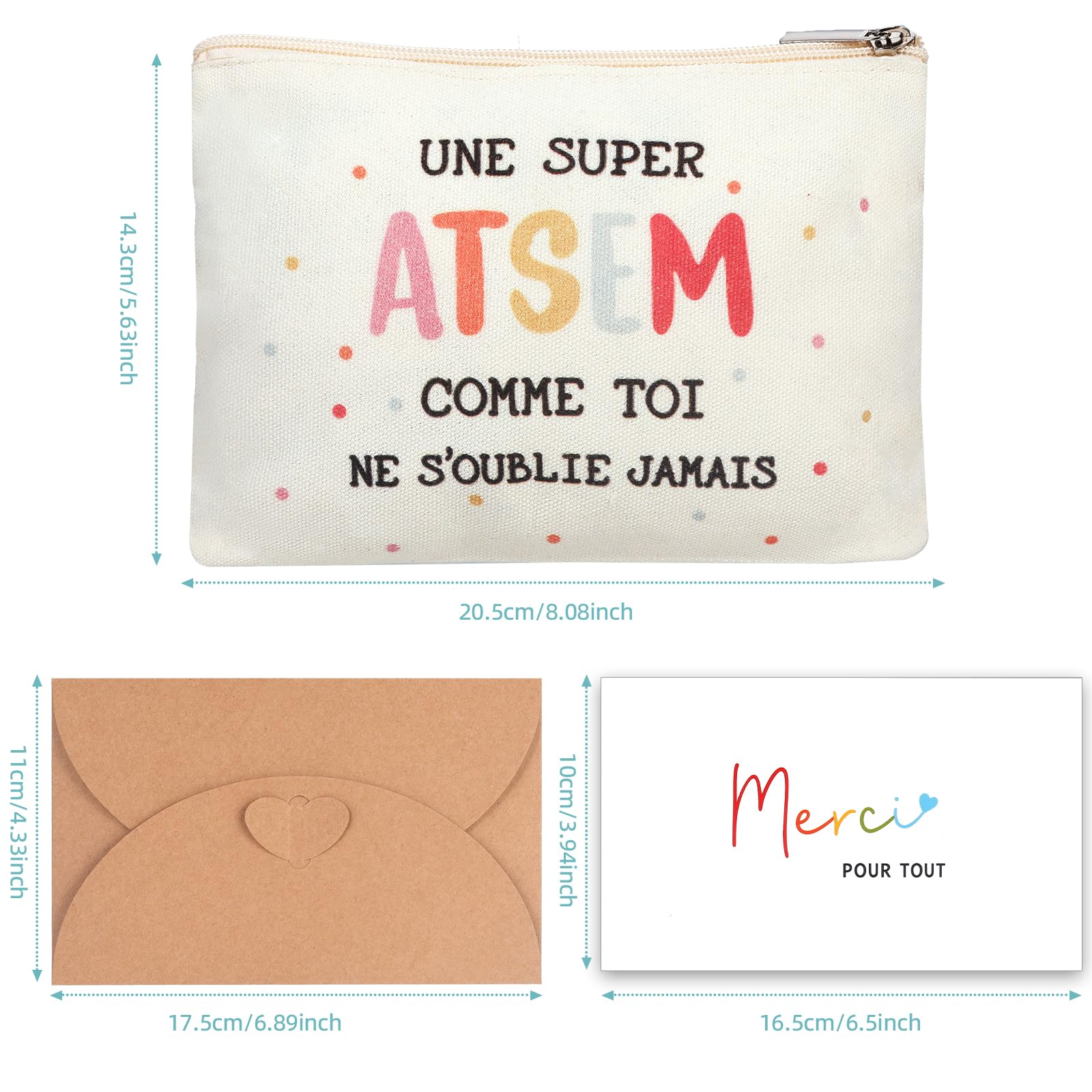 Sac en toile imprimé français pour enseignants, carte de remerciement, Journée des enseignants