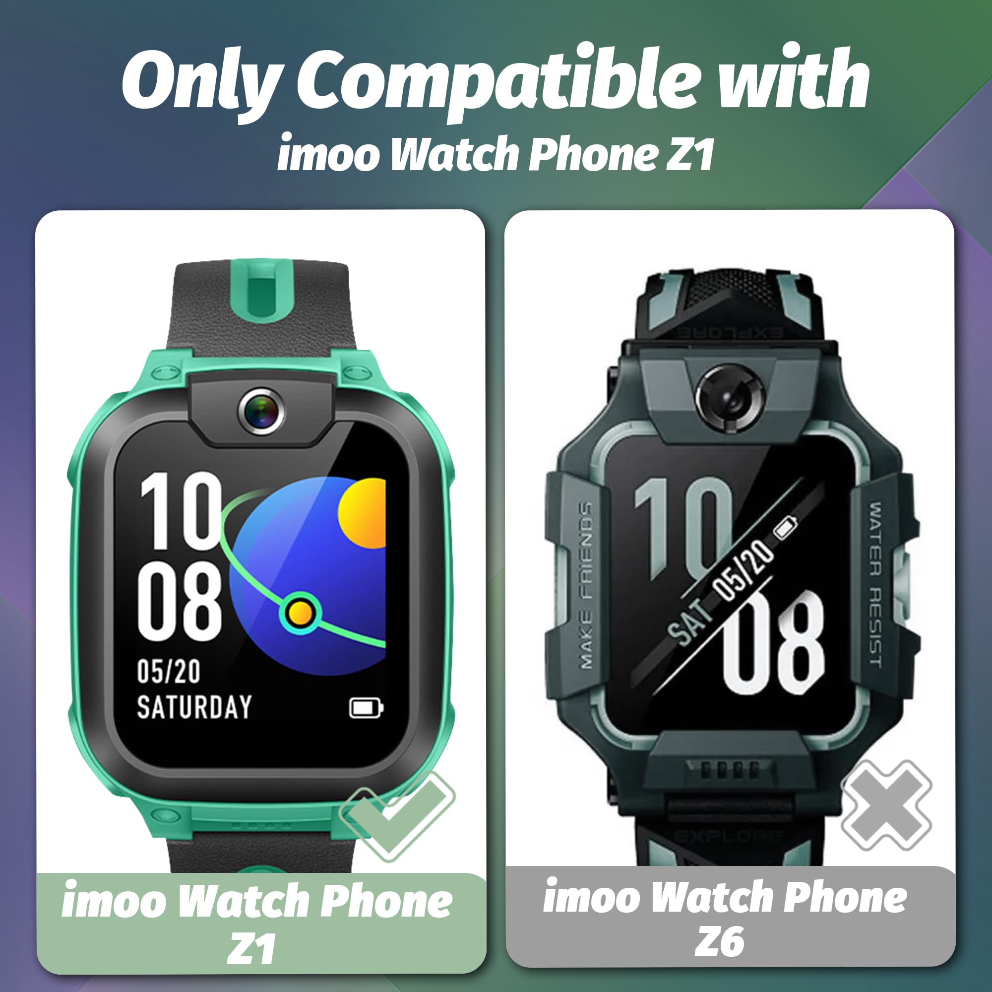 NEWZEROL Szkło ochronne na wyświetlacz, kompatybilne z Imoo Watch Phone Z1, pełne pokrycie, bez pęcherzyków powietrza, odporne na zarysowania, folia ochronna HD ze szkła, folia ochronna na zegarek