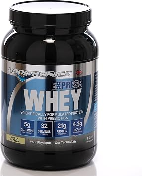 Boditronics Express Whey Protein Powder Muscle Building Powder with Dietary Fibre, BCAA and High Levels of L-Glutamine Prebiotic Mass Gainer Whey Protein Isolate Protein Shakes