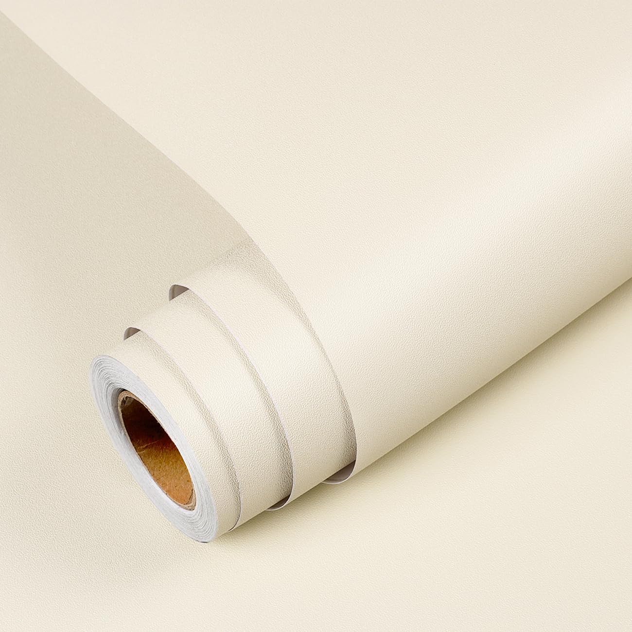 YENHOME Beige Matte Wallpaper Peel and Stick 40x300cm Wall Paper Self Adhesive for Bedroom Bathroom Livingroom Waterproof Vinyl Wrap for Wall Coverings Stick and Peel Cream for Cabinets and Drawers