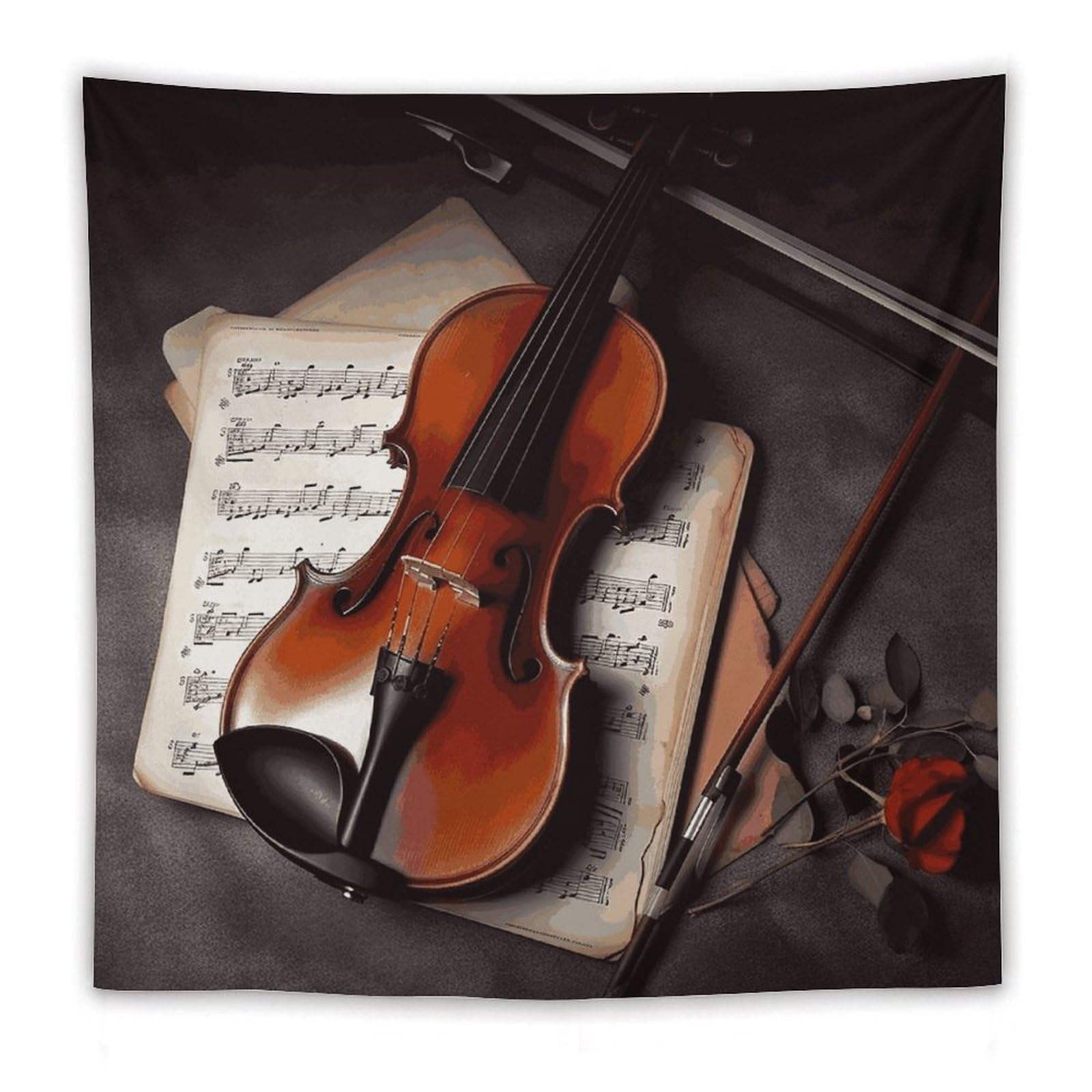 LDGSUPH Violin Sheet Music_78030672 Tapestry Wall Hanging Decor Anti-fading Aesthetic Wall Tapestries Fashion Wall Blanket Decor Modern Wall Art Tapestry for Bedroom Home Decor 60"x60"