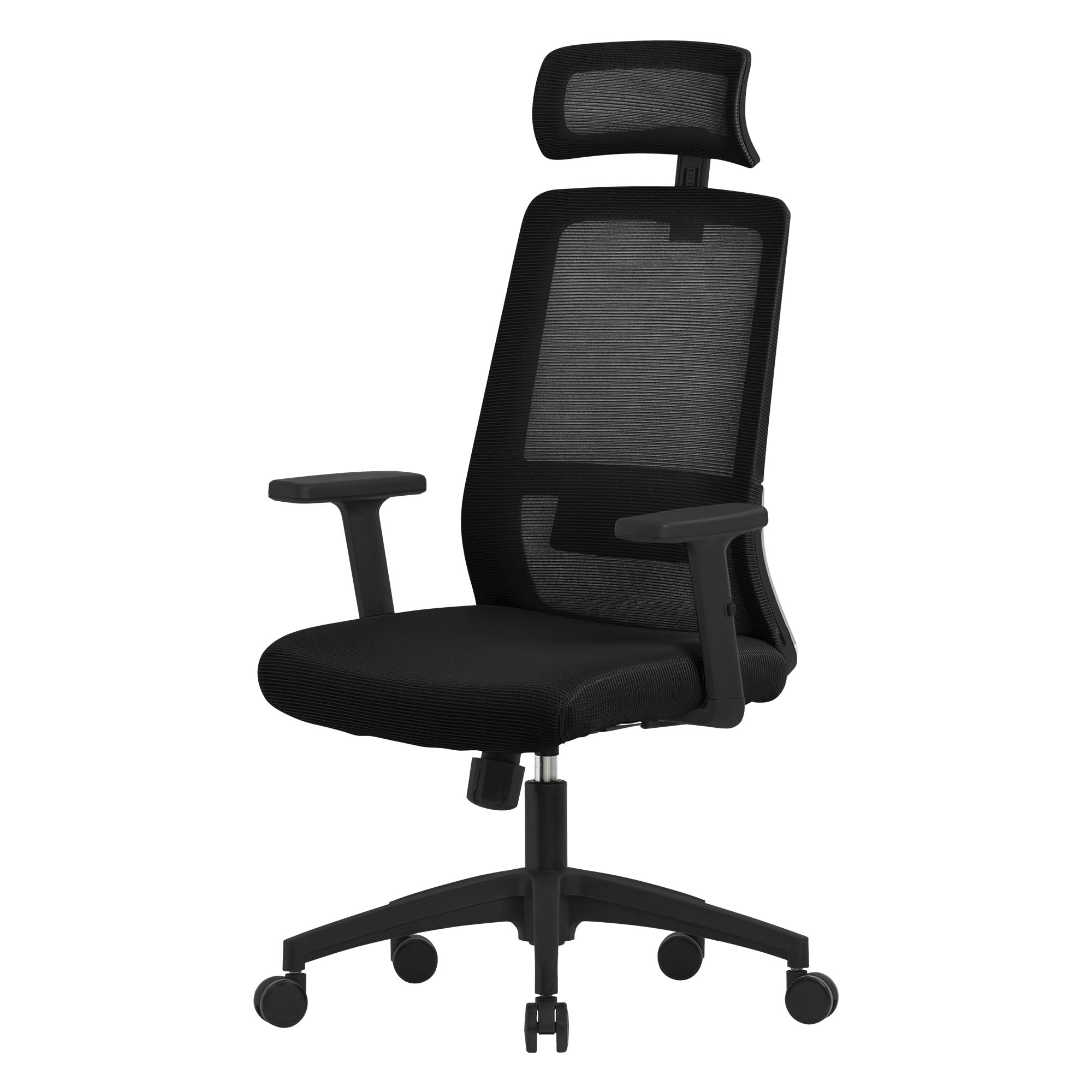 ML-Design Ergonomischer Bürostuhl – Mesh-Rückenlehne, verstellbare Lendenwirbelstütze, Kopfstütze und Armlehnen