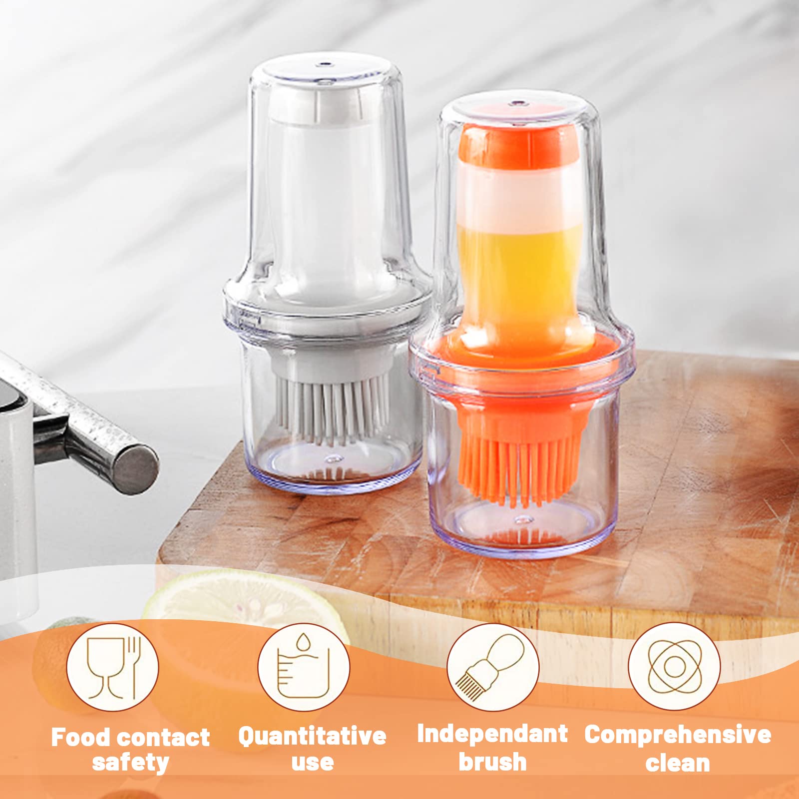 WishesMar Bouteille D'huile Avec Pinceau à Badigeonner 2 En 1