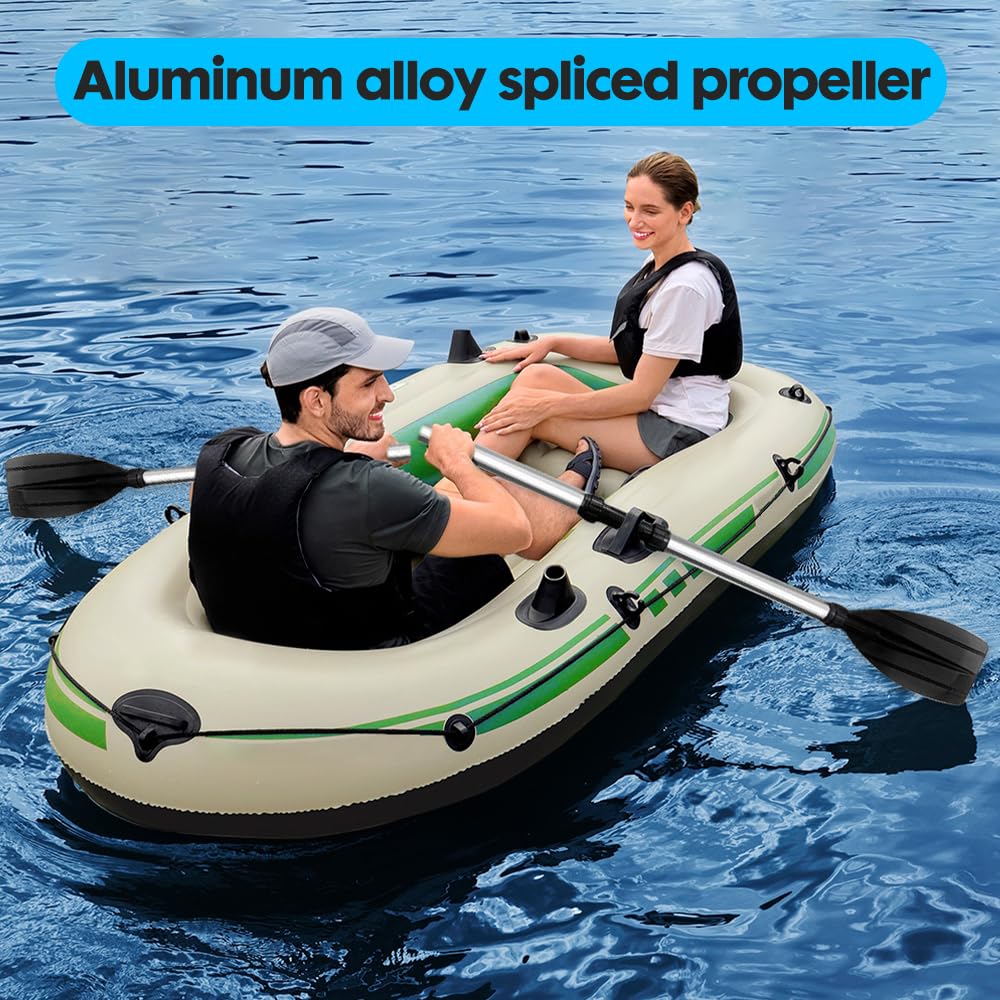 Kajak Padde, Kajakpaddel Aluminium, Verstellbare Teleskop Paddel, 120 cm Paddel Set für Kanufahren Kajkak Schlauchboot, Schwarz