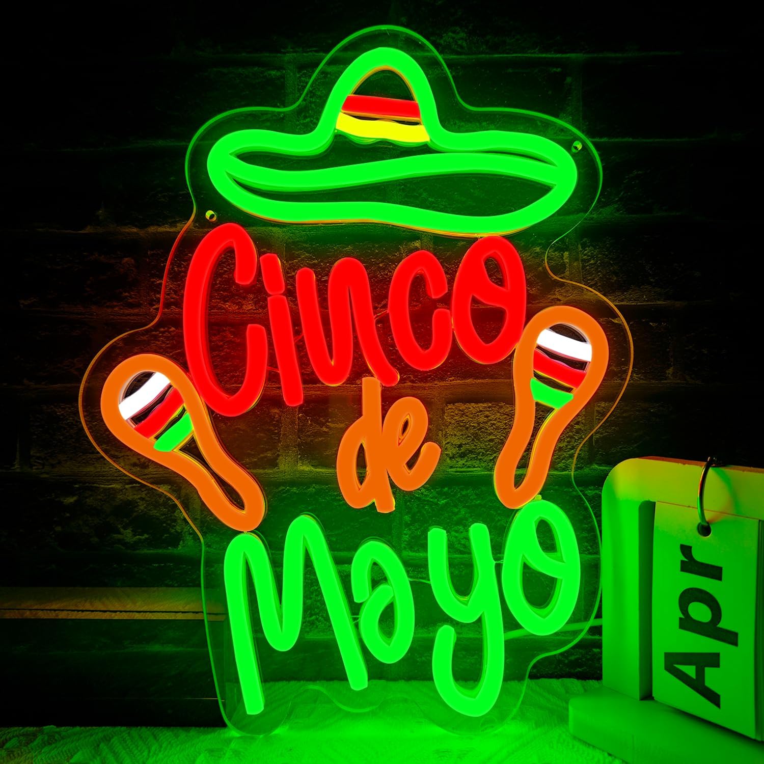 Fiesta Neon Sign Mexican LED Neon Light for Wall Decoration Party Neon Signs Cinco De Mayo Neon Signs for Bedroom Game Room Children's Room Home Bar Party Shop Gifts