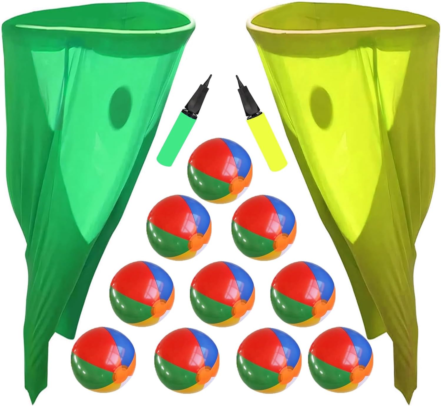 Granny Pants Yard Game, Granny Pants Outdoor Game - Oversized Giant Pants with Bouncy Balls & Pump, Backyard Parties, Field Day Fun for Adults & Kids yellow+green