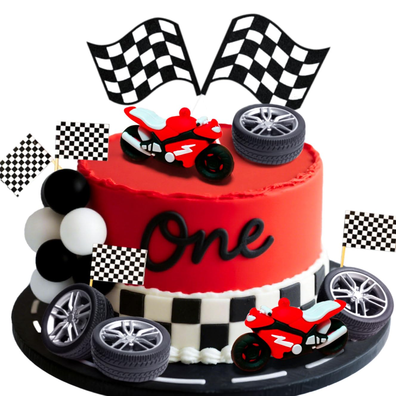 JeVenis Dirt Bike Party Decorations Motorbike Cake Decoration Motorcycle Man Birthday for Dirt Bike Baby Shower Decor