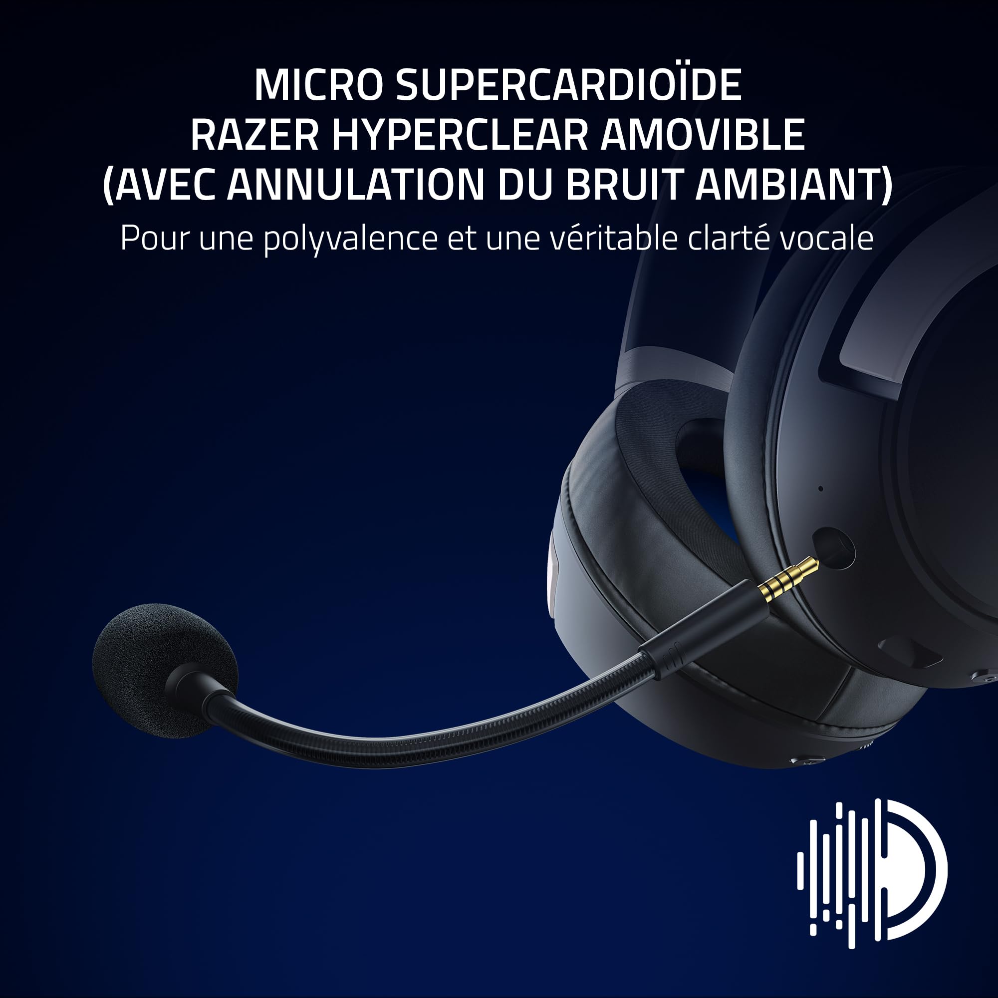 Razer Kaira Pro HyperSpeed - Casque Gaming sans Fil Haptique Multiplateforme (Sans-fil HyperSpeed, HyperSense Haptique, Haut-parleurs Titanium de 50mm) Noir-Blanc