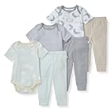 Burt Bees - 6Pk Baby Unisex Organic Cotton Bodysuit & Pant Set, Limestone