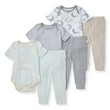 Burt Bees - 6Pk Baby Unisex Organic Cotton Bodysuit & Pant Set&comma; Limestone