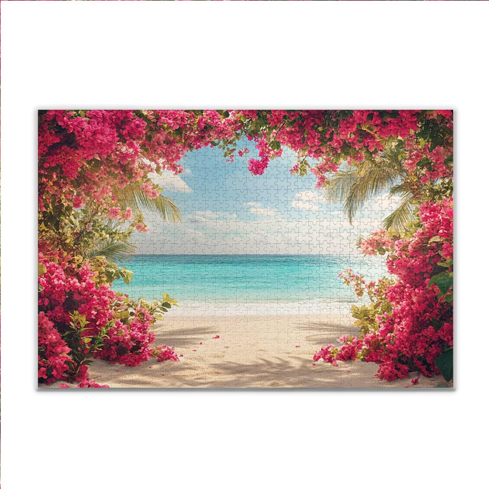 Puzzle 4000 Piezas Adultos Puzzle Playa Flor Rompecabezas Adultos XXL 140 x 87cm, Impossible Rompecabezas, Madera Jigsaw Arte Juego Educa Familiar Aliviar El Estrés, Regalos para Hombres y Mujeres K51