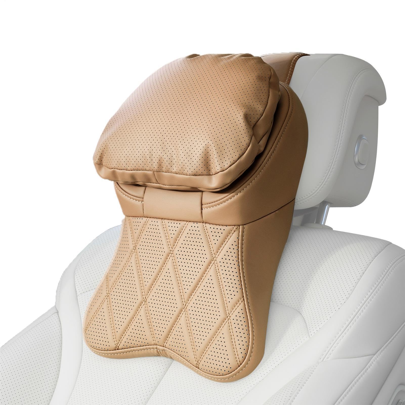 Almohada reposacabezas para coche, cojín de espuma de memoria ergonómica con correa ajustable | Reposacabezas para coche | para conducir los viajes en camión por avión