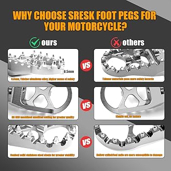 Amazon.com: Sresk M8 Motorcycle Foot Pegs Adjustable
